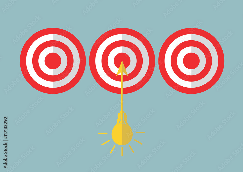 Business concept targets according to idea. Business concept targets according to idea.