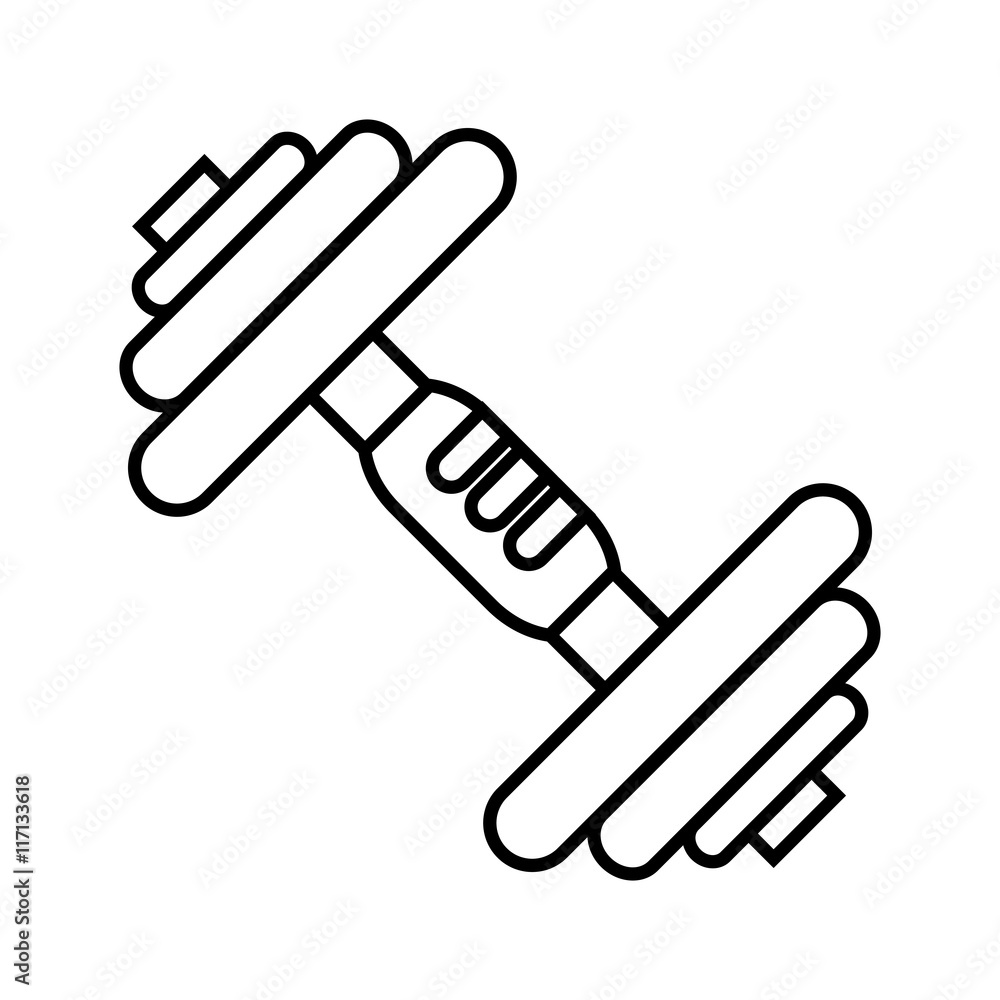 flat design single dumbell icon vector illustration