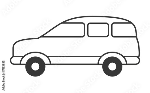 flat design single car icon vector illustration