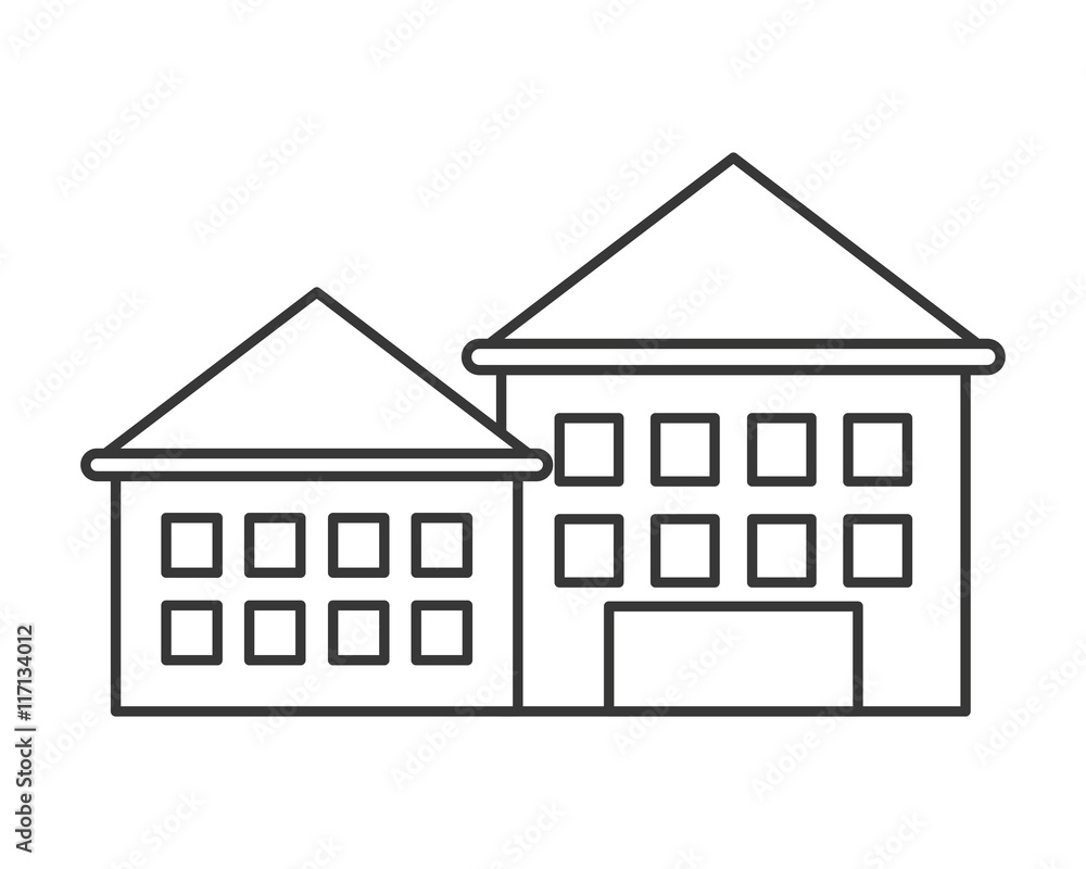 flat design retro building icon vector illustration