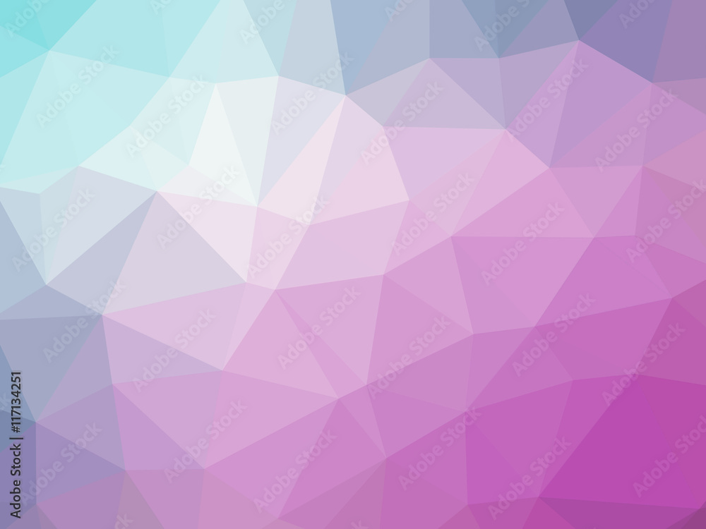 Abstract teal purple pink gradient polygon shaped background