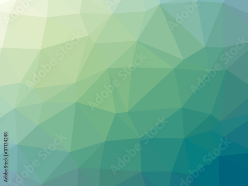 Fototapeta Naklejka Na Ścianę i Meble -  Green teal gradient abstract polygonal triangular background