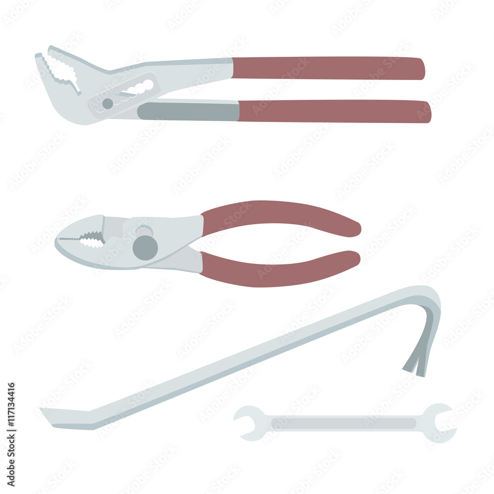 House repairs tools. Crowbar, groove joint pliers, open-ended spanner, slip joint pliers, house repairing. Tools for repairing crowbar, groove joint pliers, open-ended spanner, slip joint pliers . House repairs tools. Crowbar, groove joint pliers, open-ended spanner, slip joint pliers, house repairing. Tools for repairing crowbar, groove joint pliers, open-ended spanner, slip joint pliers .