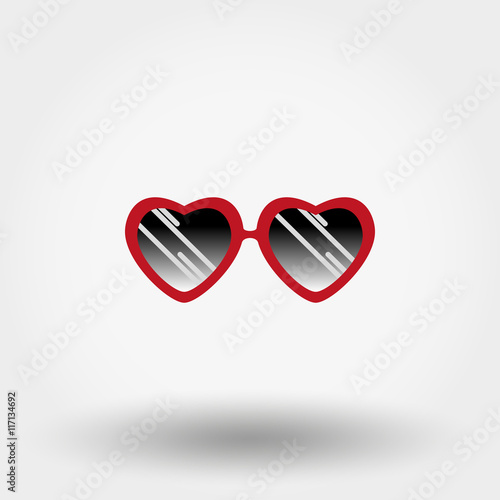 Heart Sunglasses. Hipster fashion.