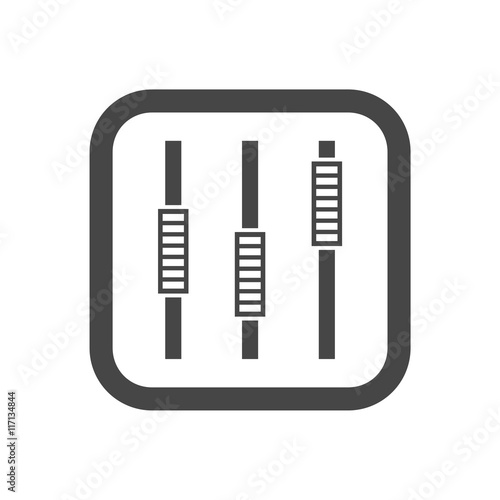 Sliders or faders control board, Fader icon