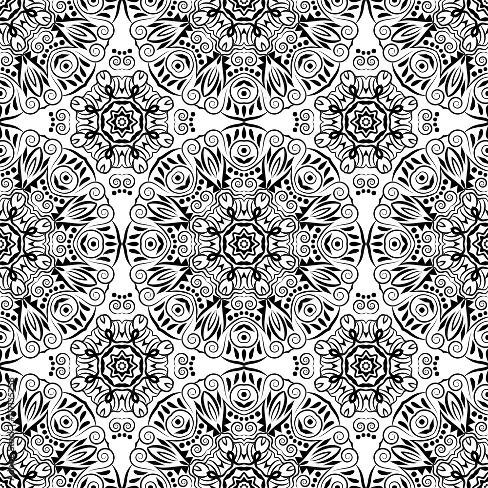 Fototapeta premium Mandala seamless pattern. Bohemian style