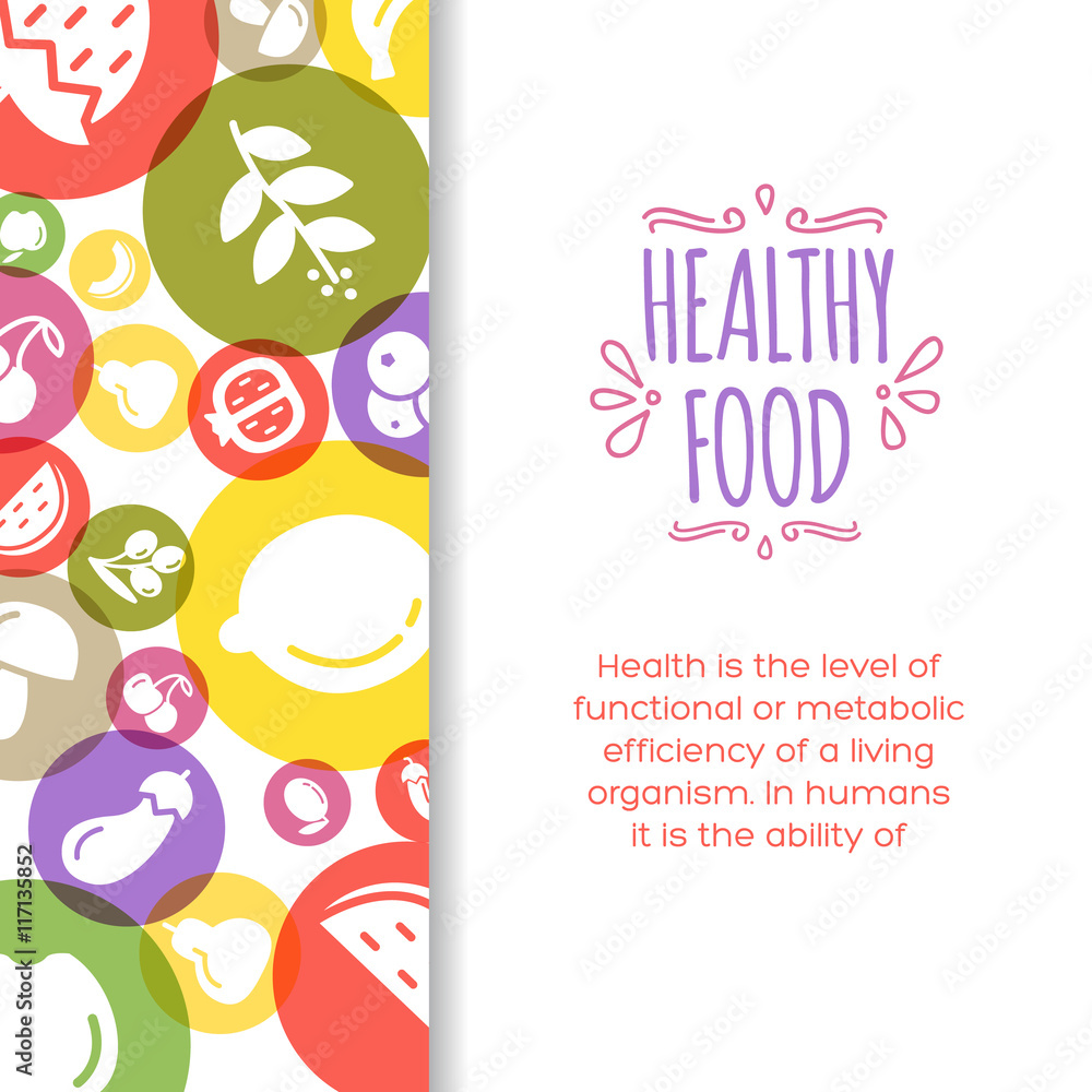 Healty food background representing