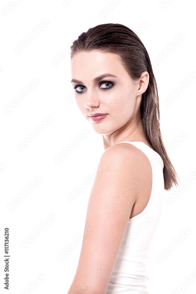 Young beautiful sexy woman with straight hair Young beautiful sexy woman with straight hair