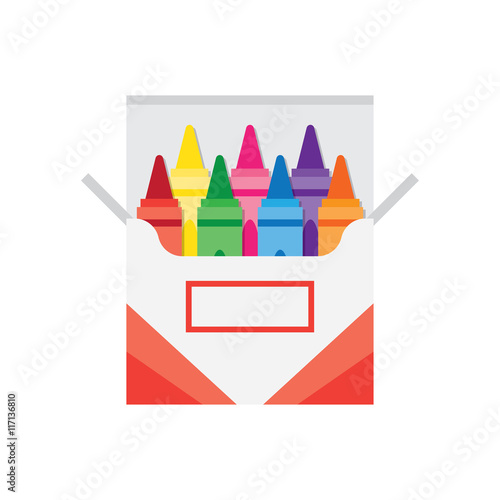 full box of wax colorful crayons