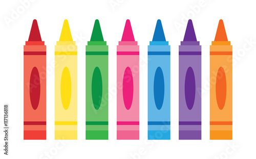 Wax colorful crayons photo