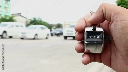 counting cars with counter clicker machine