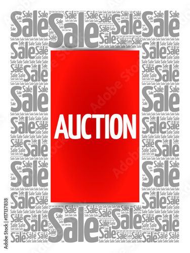 AUCTION words cloud, business concept background