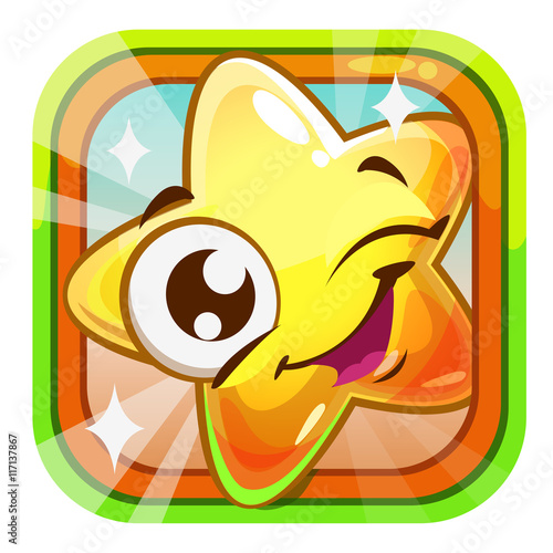 Funny shiny blinking star character.