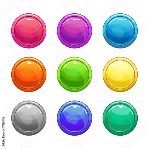 Colorful glossy round buttons