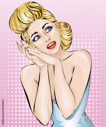 Pin-up woman dreaming