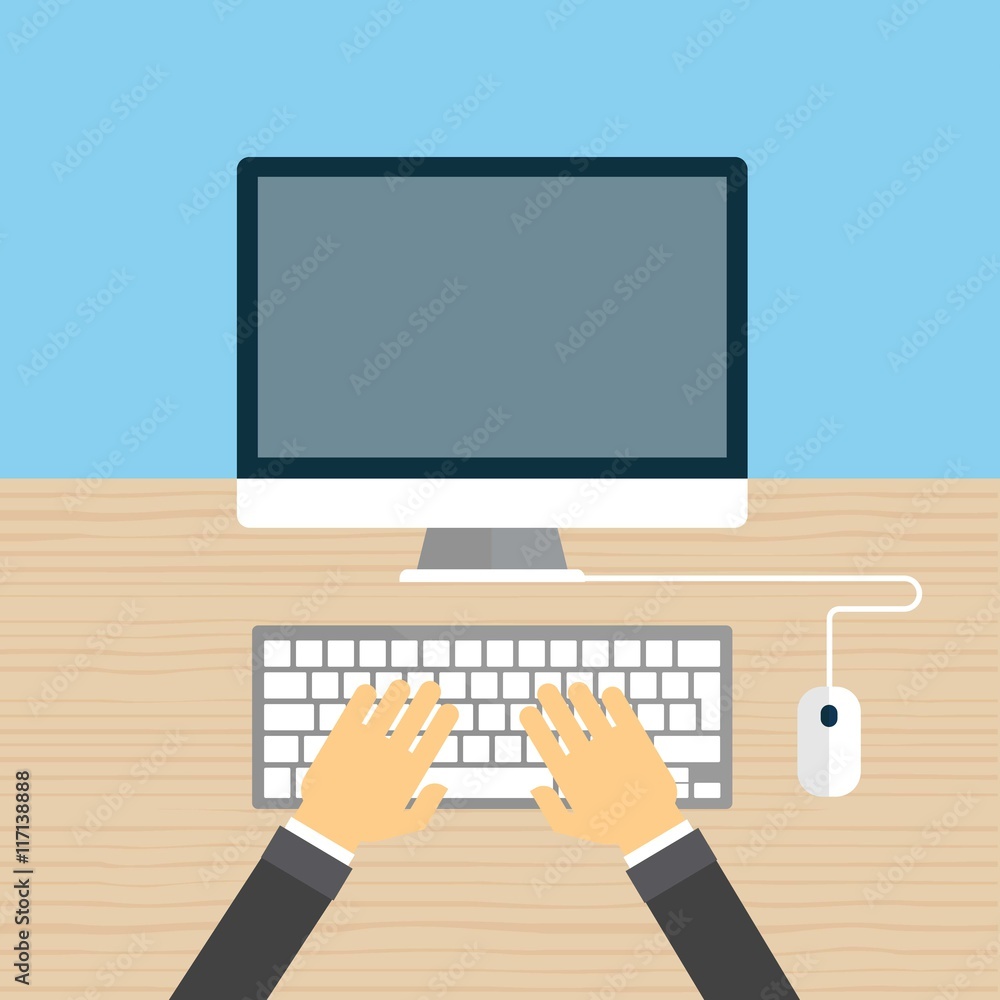 Hands typing on keyboard Hands typing on keyboard