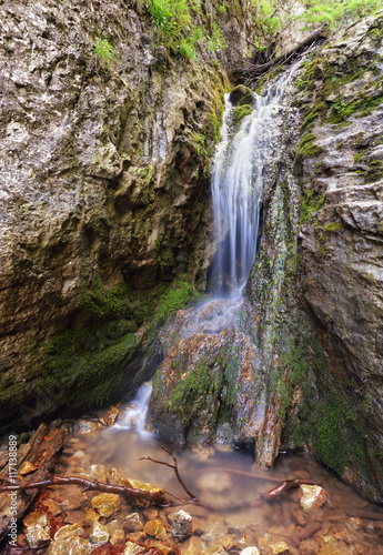 Waterfall spring in Zejmarska valley  Slovakia