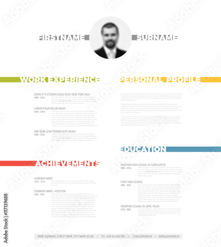 Vector minimalist cv / resume template