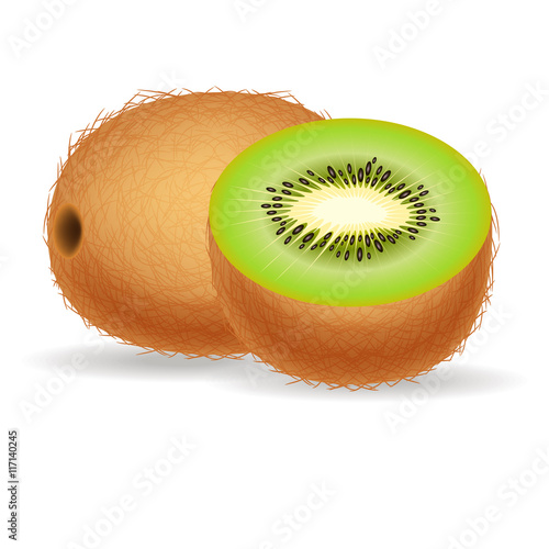 Fresh kiwi isolated on white background