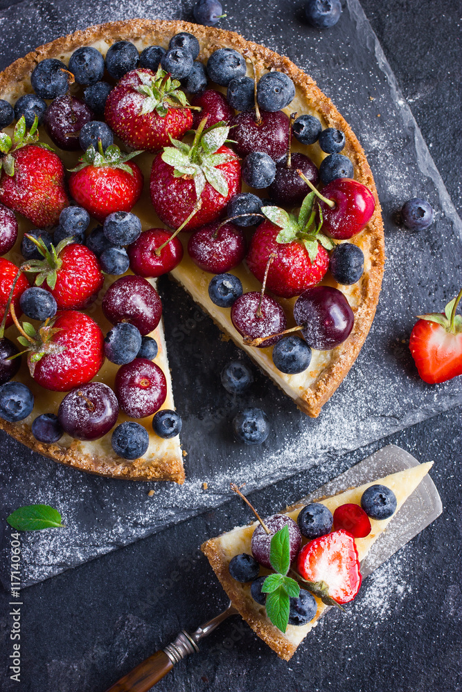 cheesecake with fresh summer berries cheesecake with fresh summer berries