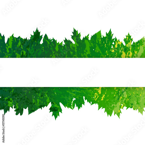 vector frame with colored summer leaves in grunge style