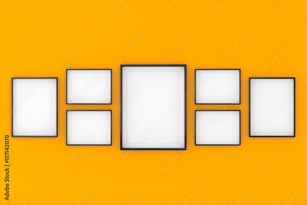 Set of Blank Picture Photo Frame Templates. 3d Rendering Set of Blank Picture Photo Frame Templates. 3d Rendering
