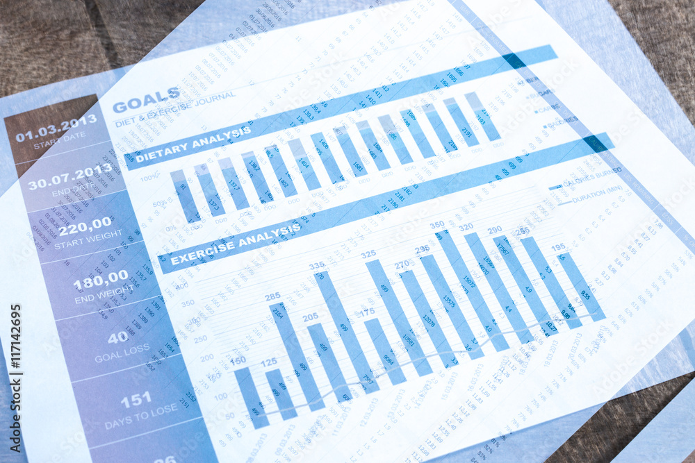 Naklejka premium Business Line graph