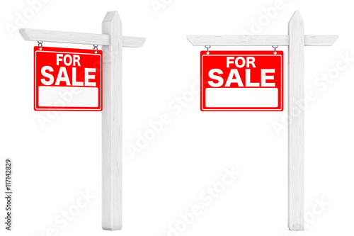 For Sale Real Estate Signs. 3d Rendering