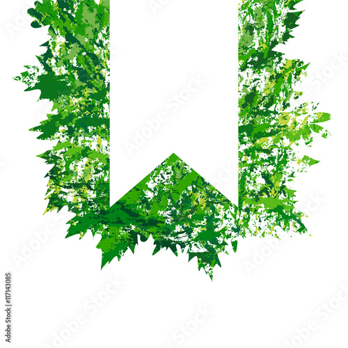 vector frame with colored summer leaves in grunge style