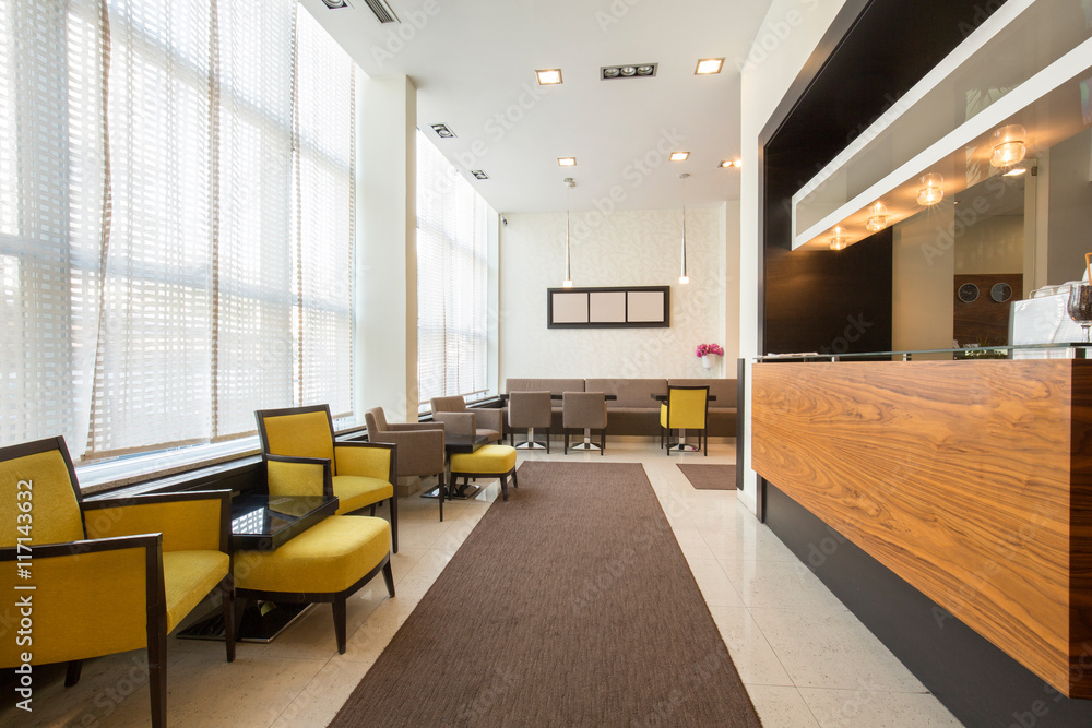 Fototapeta premium Elegant hotel cafe interior