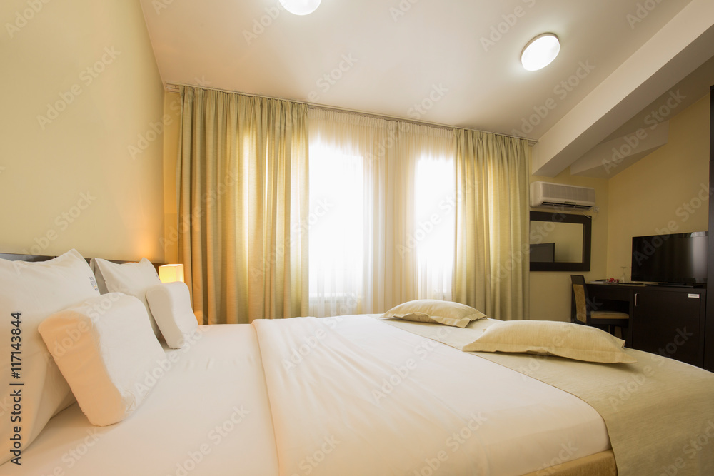Modern elegant hotel bedroom interior Modern elegant hotel bedroom interior