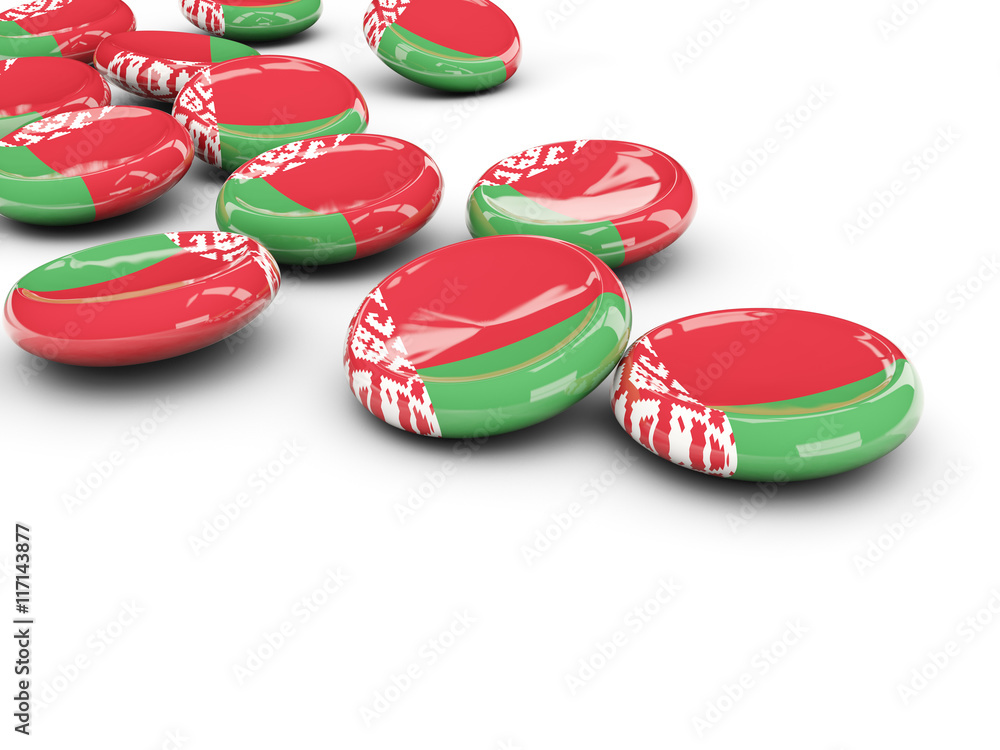 Flag of belarus, round buttons Flag of belarus, round buttons