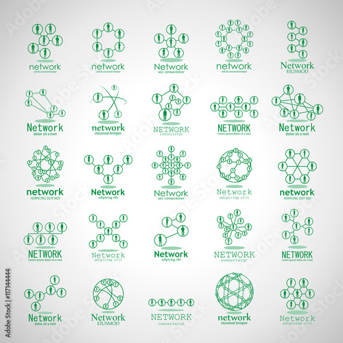 People Network Icons Set - Isolated On Gray Background - Vector Illustration, Graphic Design. For Web, Website, Print Materials