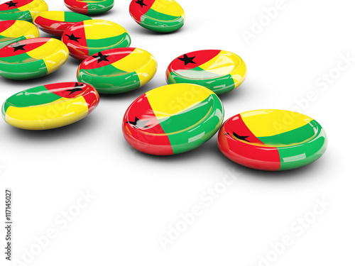 Flag of guinea bissau, round buttons