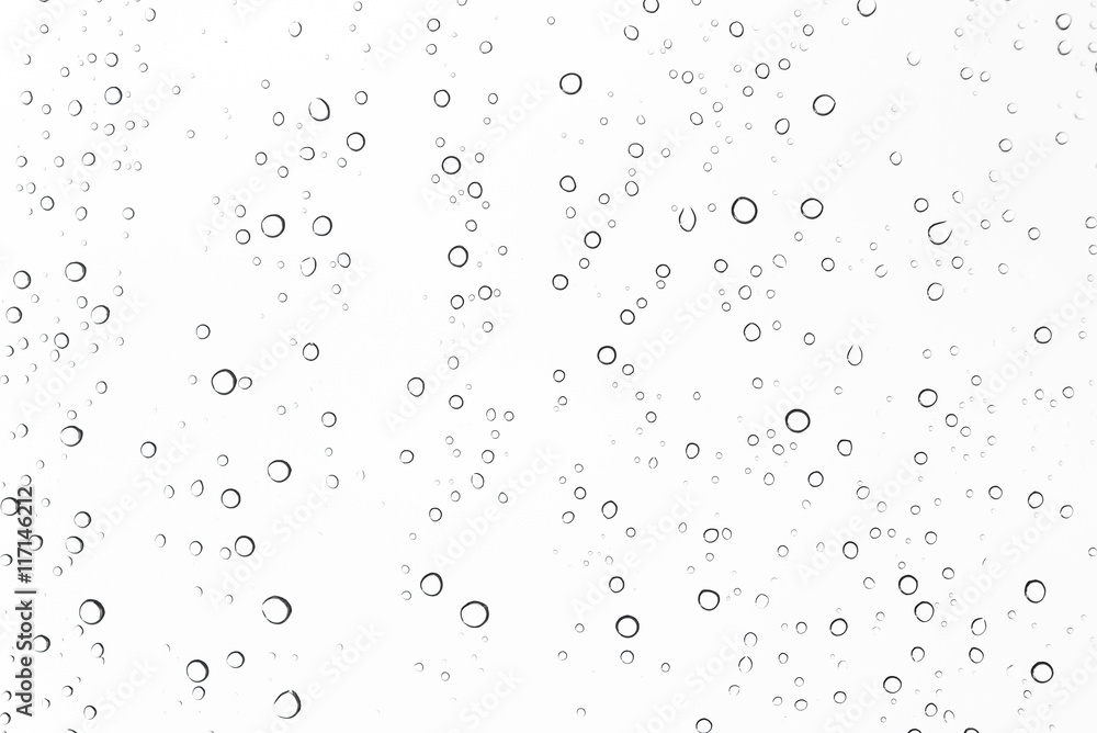 closeup water drops on car glass in rainy season.