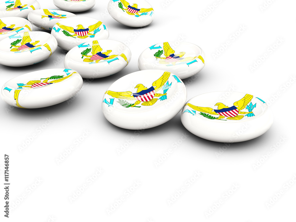 Flag of virgin islands us, round buttons