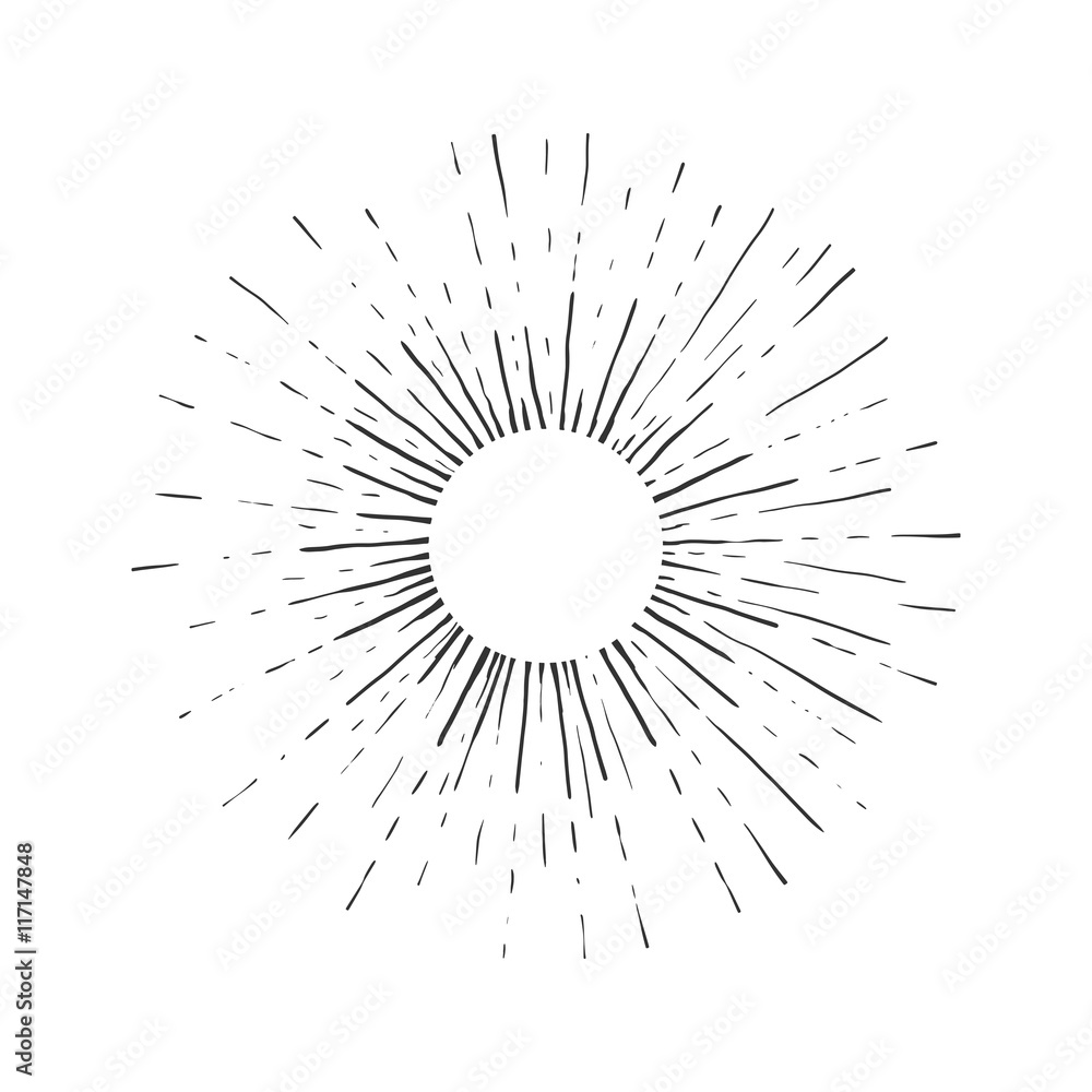 Obraz premium Sun engraving style vector illustration