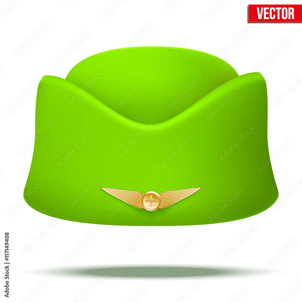 classic-stewardess-hat-forage-cap-of-air-hostess-uniform-vector-stock