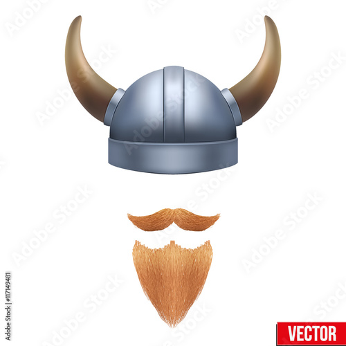 Viking symbol with horned helmet and beard