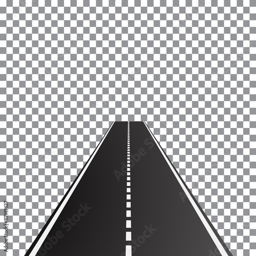 Vector illustration of perspective dual carriageway road,