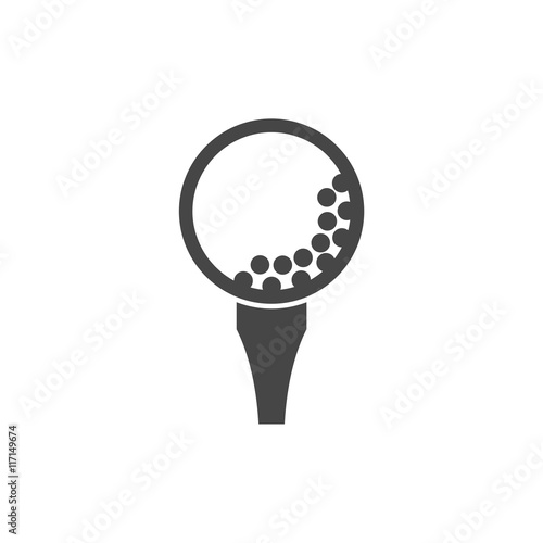 Vector golf ball, Vector Golf ball on tee