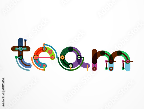 Team word lettering banner