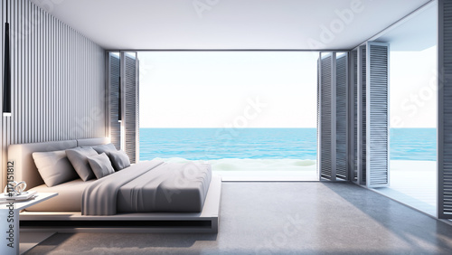 Bedroom take sea view - 3D render