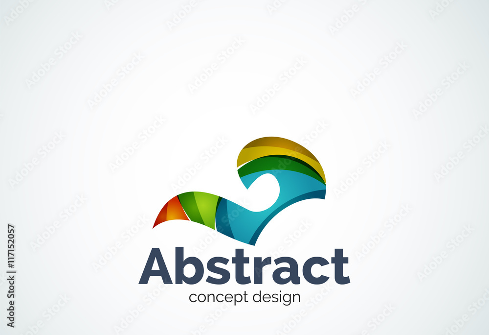 Obraz premium Abstract swirl logo template, smooth elegant shape concept