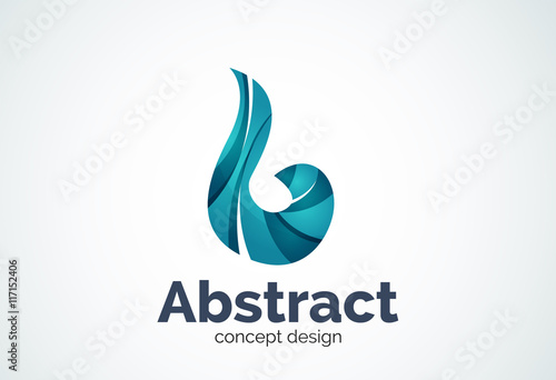 Abstract swirl logo template, smooth elegant shape concept