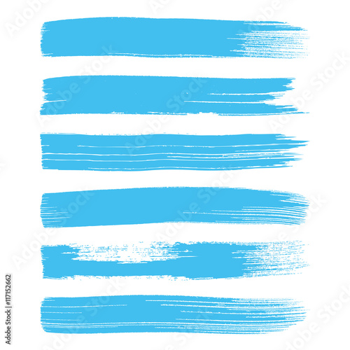 Blue vector art brush strokes collection