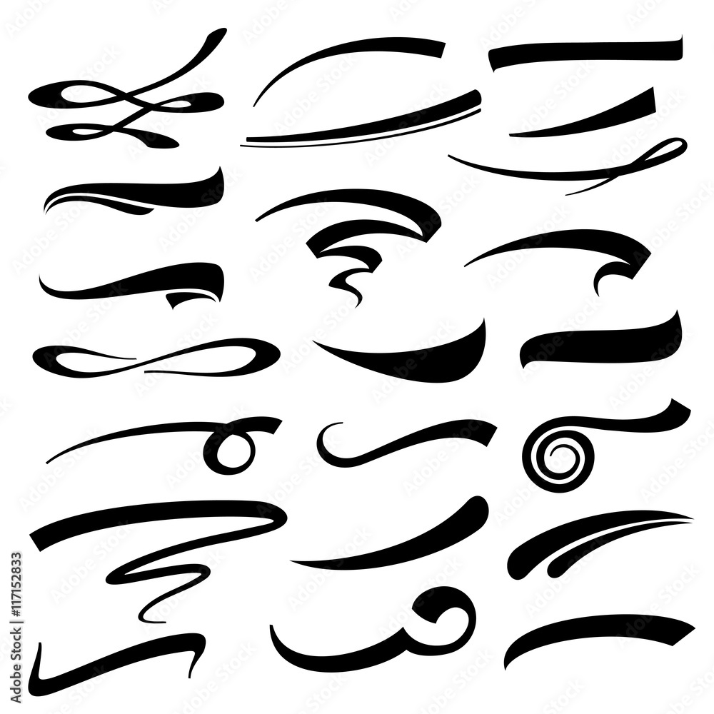 Hand lettering vector underlines set Stock Vector | Adobe Stock