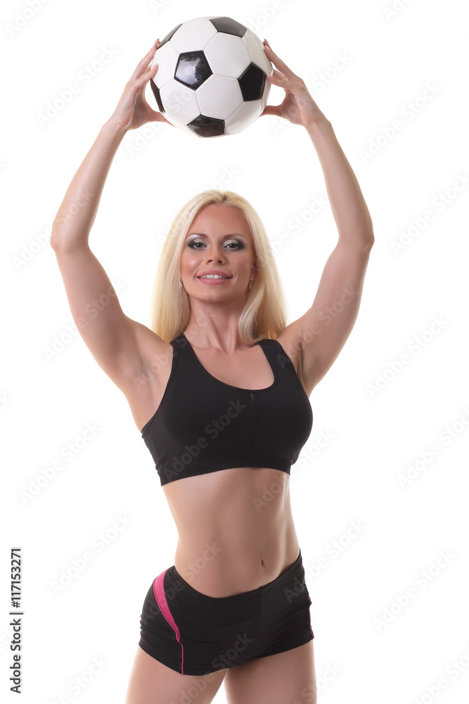 soccer player girl with sports ball soccer player girl with sports ball