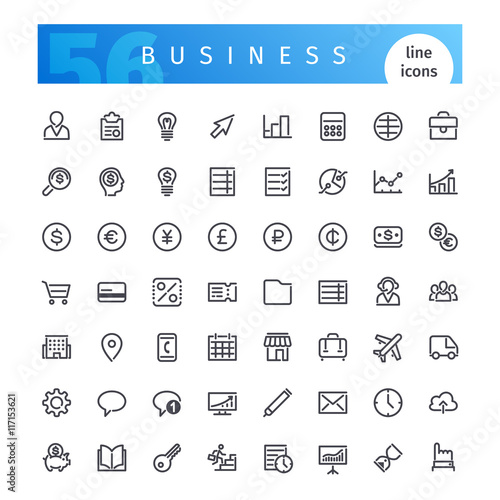 Business Line Icons Set