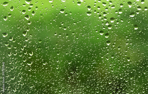 Raindrops on the window, nature background with copy space